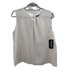 Vintage GALLANT Cream Ivory 100% Silk Sleeveless Shell Top Lined Womens 14